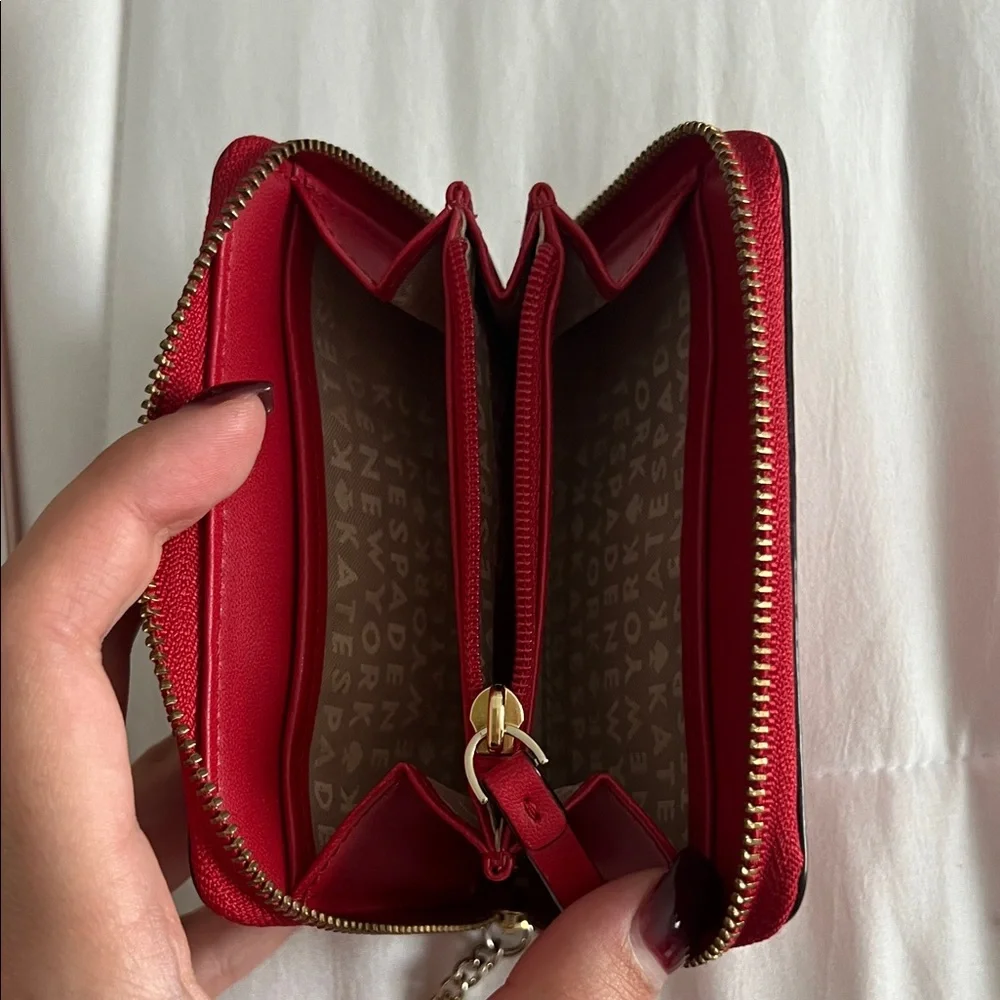 Kate Spade Cherry Red Wallet with Keychain - Picture 3 of 3